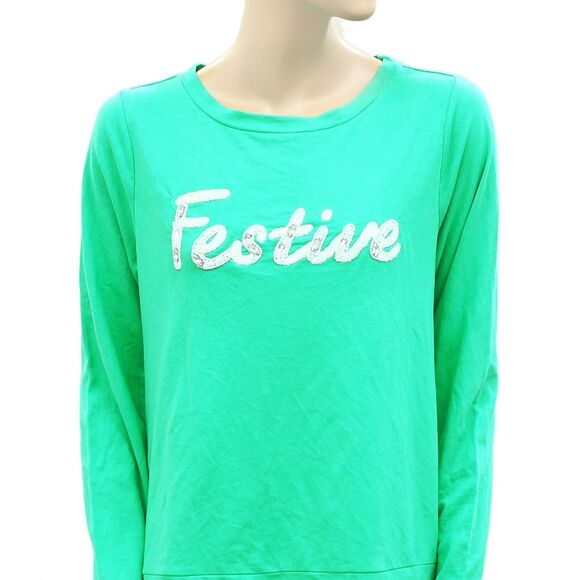 Lilly Pulitzer Rami Sweatshirt Tunic Top Graphic Pullover Beaded S NWD 279050 - Picture 7 of 11